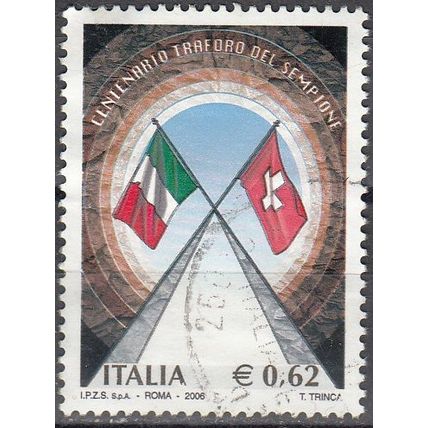 Italia 2006 Michel 3099 O Cote (2006) 1.30 € Tunnel du Simplon Cachet rond