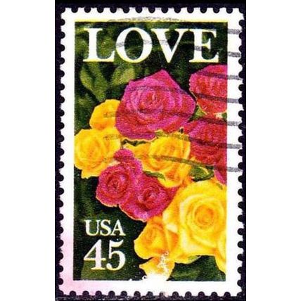 USA 1988 Love Roses 45c Used Stamp