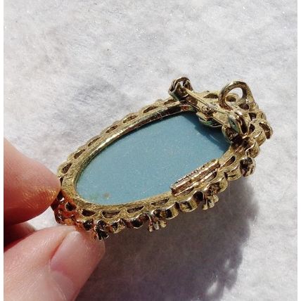 Female Cameo Brooch Pendant Combo Gerrys Pin Blue