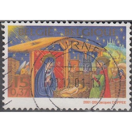 Belgique 2001 Michel 3094 O Cote (2008) 0.85 € Crêche de Noël Cachet rond