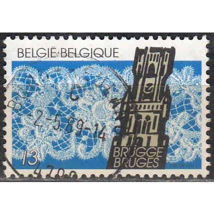 Belgique 1989 Michel 2368 O Cote (2008) 0.25 € Dentelle de Bruges Cachet rond