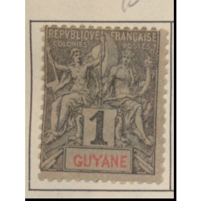 French Guiana Stamp Scott #32, Mint Hinged