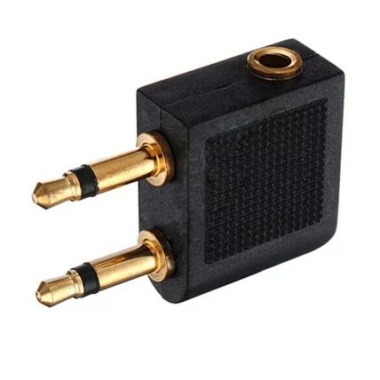 Aeroplane Airplane Airline In-Flight Chair Audio Adapter Headphone Gold ⚽