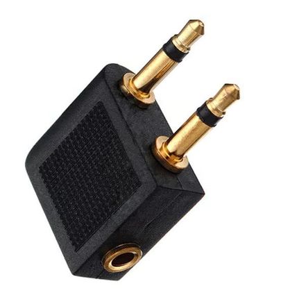 Aeroplane Airplane Airline In-Flight Chair Audio Adapter Headphone Gold ⚽