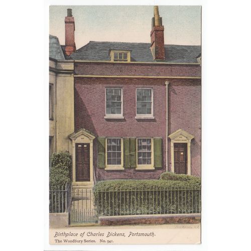 Charles Dickens Birthplace Mile End Portsmouth Hampshire Postcard 941