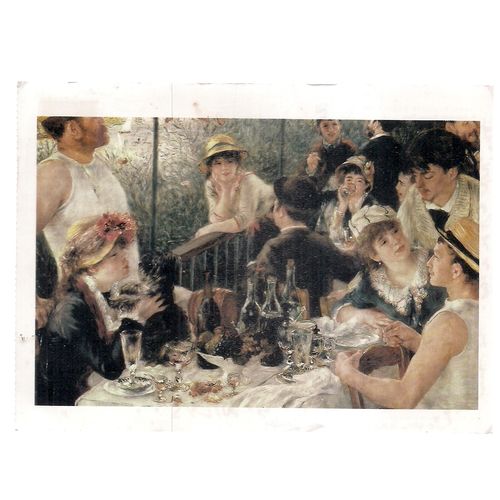 LUNCHEON OF THE BOATING PARTY Pierre-Auguste Renoir used postcard 1989 pm =