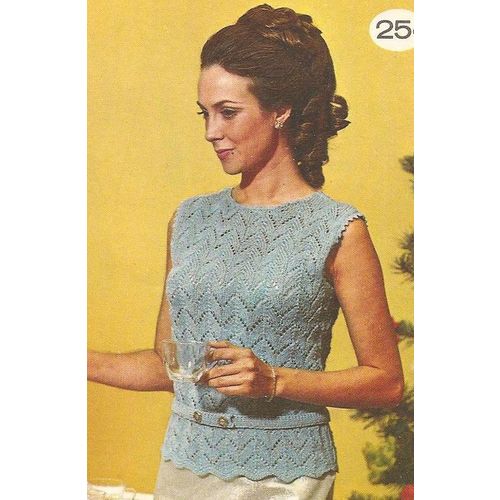 Yarn Knit Blouse Pattern Holiday Party Shell