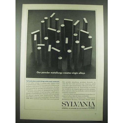 1965 GT&E Sylvania MT-104 Alloy Ad - Powder Metallurgy