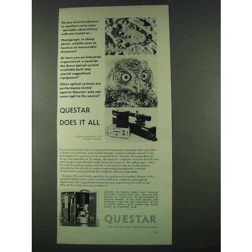 1974 Questar Telescope Ad - Does It All