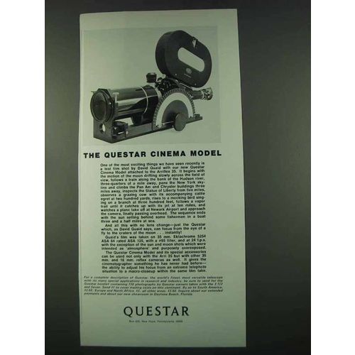 1974 Questar Cinema Model Telescope Ad