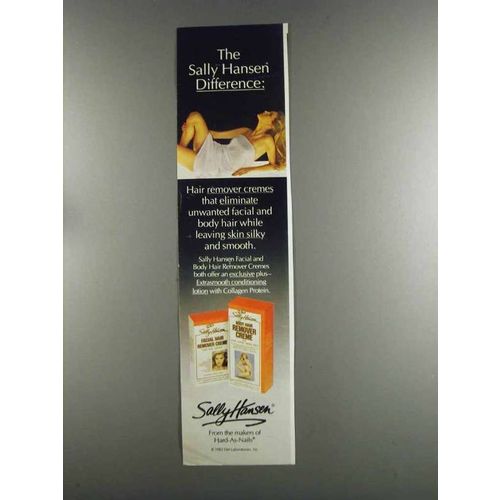 1982 Sally Hansen Facial & Body Hair Remover Cremes Ad