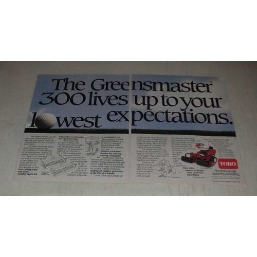 1987 Toro Greensmaster 300 Mower Ad - Lives Up to Your Lowest Expectations