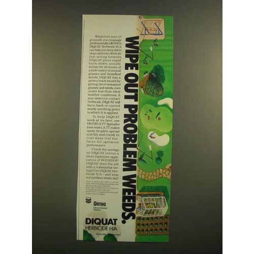1988 Ortho Diquat Herbicide H/A Ad - Wipe Out Problem Weeds