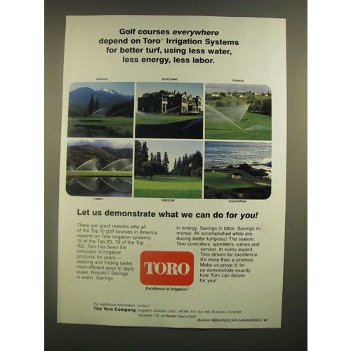 1988 Toro Irrigation Systems Ad - Golf Courses Everywhere