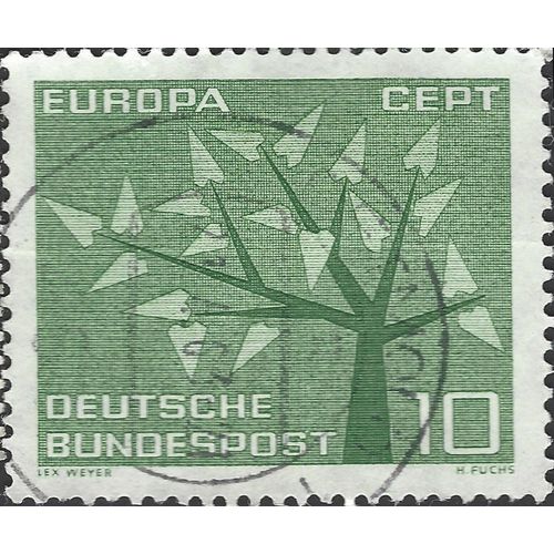 GERMANY, Europa, CEPT, Leaves, green 1962, 10pf, #5