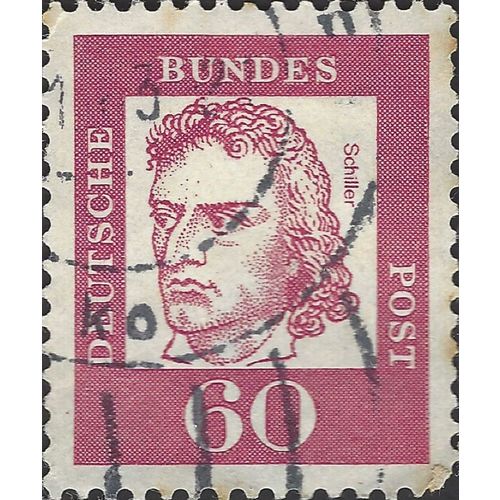 GERMANY, Friedrich von Schiller, 1759-1805, violet 1962, 60pf, #5