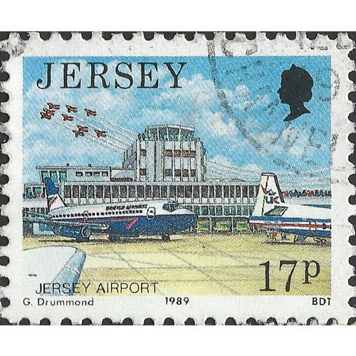 JERSEY, AIR, Jersey Airport, blue 1989, 17p