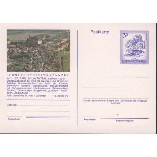 Austria unused - 3s pre-paid - St Paul, Im Lavantaal Karnten