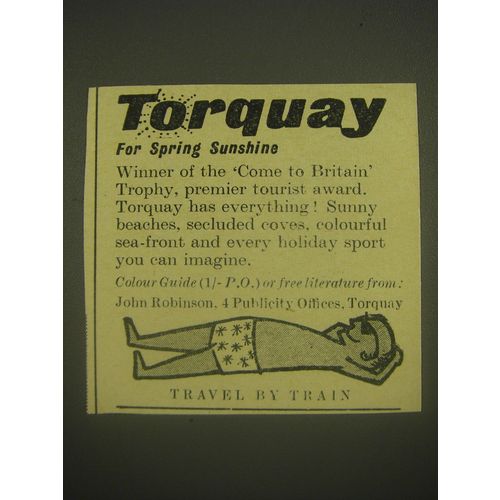 1962 Torquay Tourism Ad - Torquay for Spring Sunshine