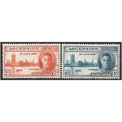 Ascension Island 1946 Victory Set SG48-49 Mounted Mint . .. .