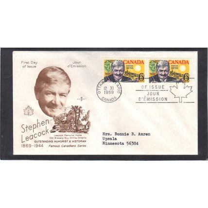FDC Rose Craft 6c Leacock Pair (Cachet-Typed/A) CV41411