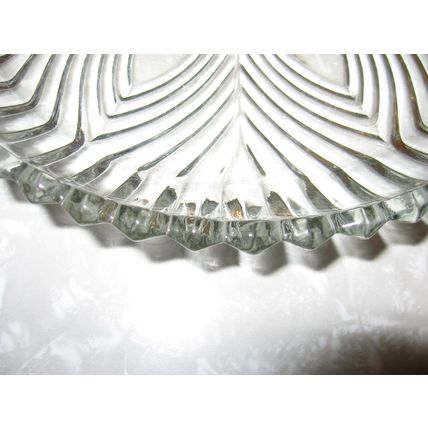 Vintage Round 3 Section Cut Glass Relish Dish