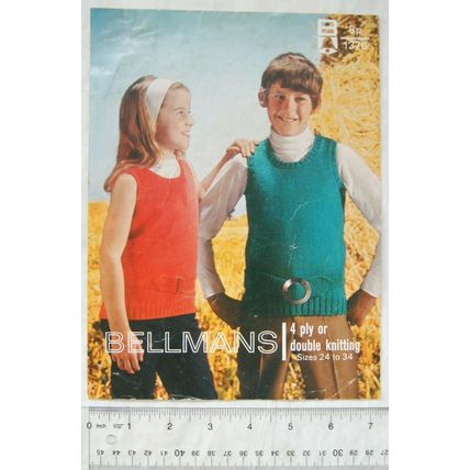 1971 Bellmans No. 1376 tops for boys and girls, 4 ply or DK
