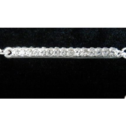 Rhinestone Bar and Moon Necklaces - Silver #355 USA Seller