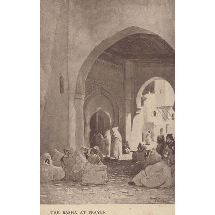 Basha Pasha At Prayer Egypt Egyptian Arab Arabic Hebrew Antique Old Postcard