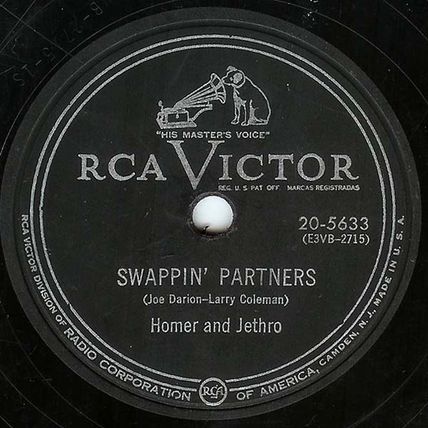 Victor 78 #20-5633 - Homer & Jethro - "Swappin' Partners" & Oh My Pappy"