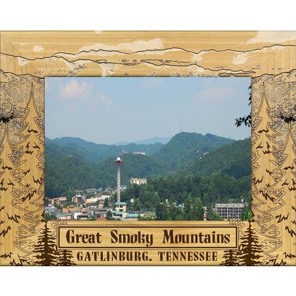 The Great Smoky Mountains Gatlinburg Laser Engraved Wood Picture Frame (4 x 6)