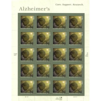 Alzheimer's Sheet of Twenty 42 Cent Postage Stamps Scott 4358