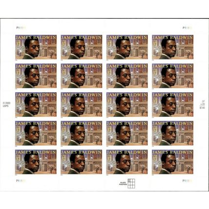 James Baldwin Twenty Sheet of Twenty 37 Cent Postage Stamps Scott 3871