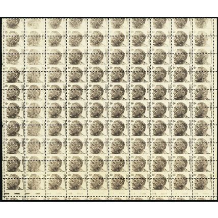 1284, Misperfed & Dry Print Error Complete Sheet of 100 Stamps - Stuart Katz