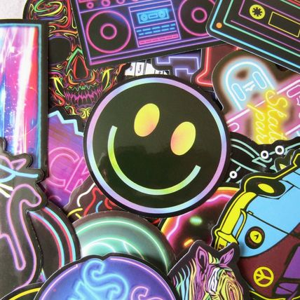 25 Neon Stickers Loose Random Selection age 16+ Fun Scrapbooking Decorate ST20