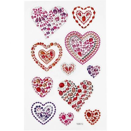 Heart Diamond Stickers Rhinestone 1 sheet of 11 Embellishment Scrapbooking CR117