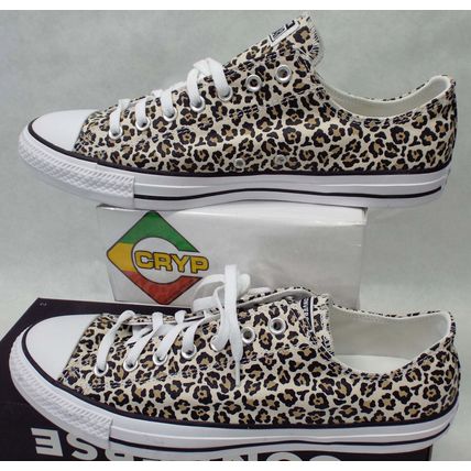New Mens 13 Converse CTAS OX Leopard Chetah Brown Tan Shoes MSRP$85 166260F