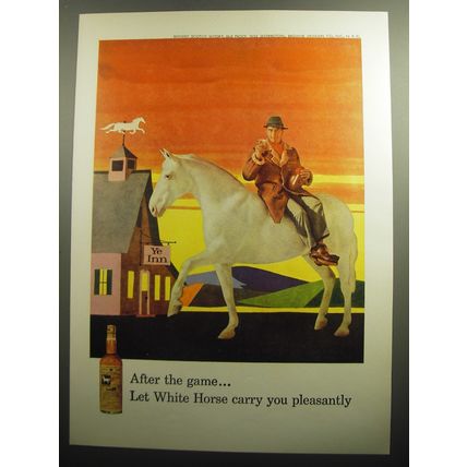 1958 White Horse Scotch Ad - After the game.. let White Horse carry you