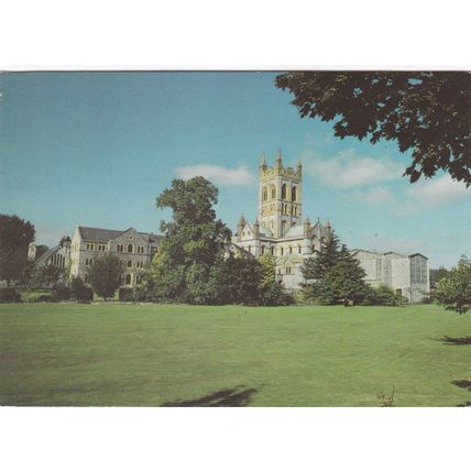 Buckfast Abbey Devon Postcard posted 1985 creased