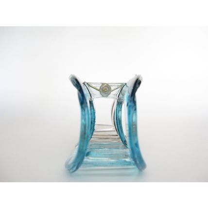 Clear transparent blue and brown infinity knot hair claw clip