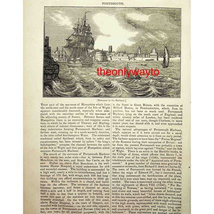 Portsmouth, Harbour Entrance, Hampshire, Book Illustration (Print), 1837