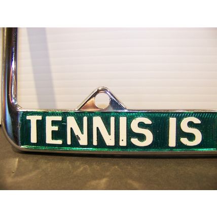 Vintage Tennis is My Racket License Plate Frame 1980 TCC