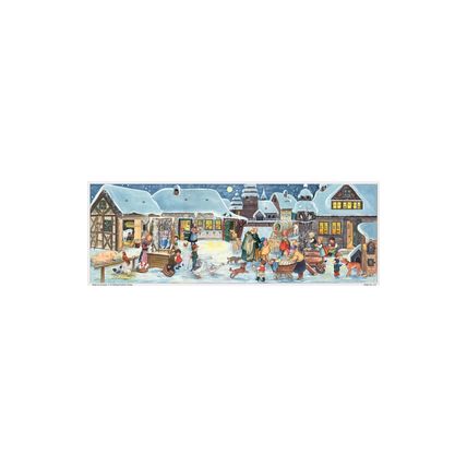 ADV215 - Sellmer Advent - Country City Christmas Scene - 8.25"H x 27"W x .1"D