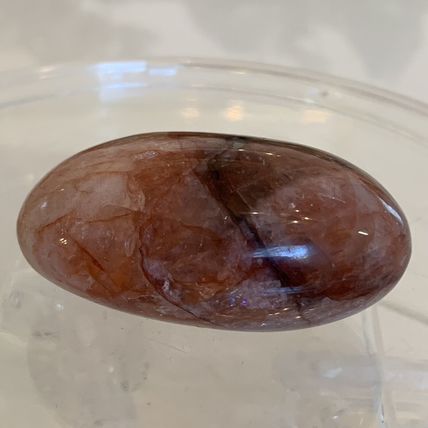 2.25" RED FIRE QUARTZ Hematoid Crystal Polished Palm Stone Tumbled Madagascar