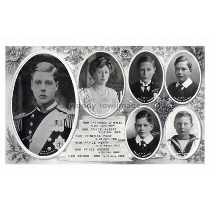 rs1950 - Prince Edward VIII of Wales with his sister & brothers - print 6x4