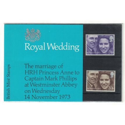 Great Britain Royal Wedding Princess Anne 2v Pres. Pack 1973 MNH SG#941-942