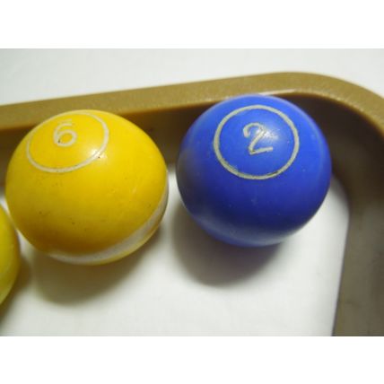 Vintage 1972 Milton Bradley Pivot Pool Tabletop Pieces 11 balls & rack