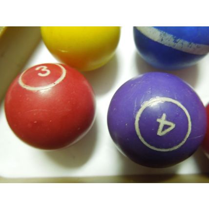 Vintage 1972 Milton Bradley Pivot Pool Tabletop Pieces 11 balls & rack