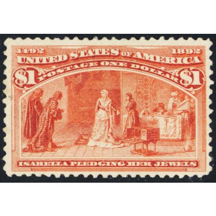 241, Mint VF LH $1 (Tiny thin speck) - Nice Centering SCV $1000 - Stuart Katz