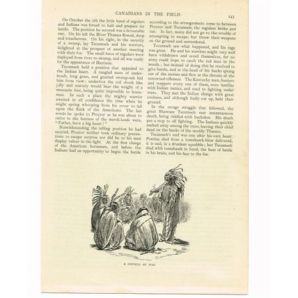 Indian Council of War, Canadian War1812, Book Illustration, c1905